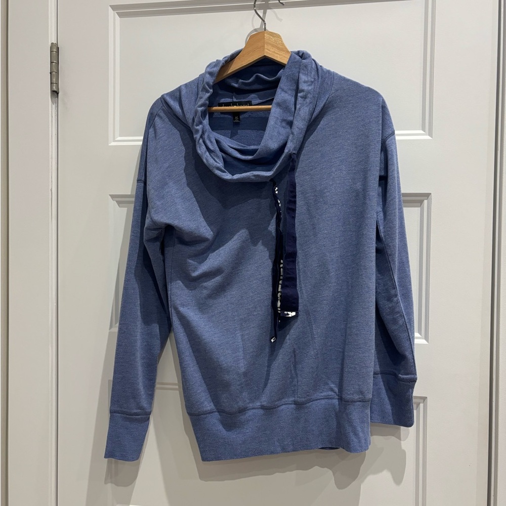 Blue Knit cowl neck Top that ties